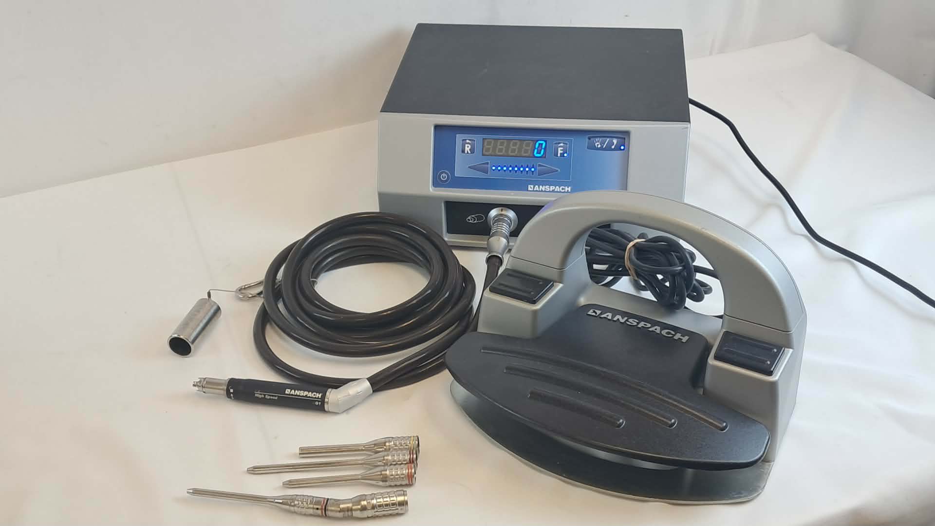 DePuy Synthes Anspach SC3001 G1 Console EG1A Handpiece E-FP Foot Pedal Attachment Surgical Drill