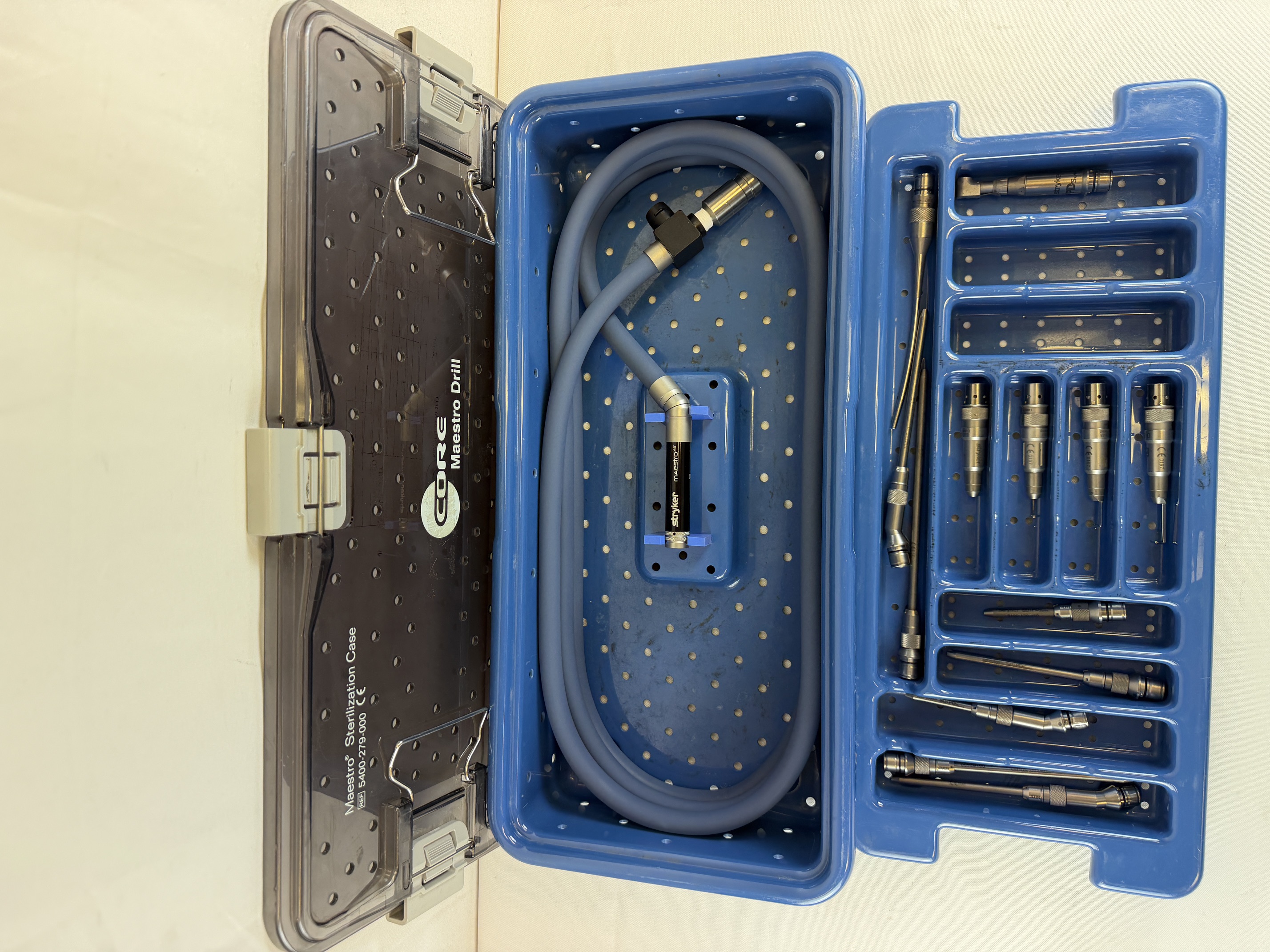 Stryker 5407-200 Maestro Air Pneumatic High Speed Drill Set w/ 13 Attachments