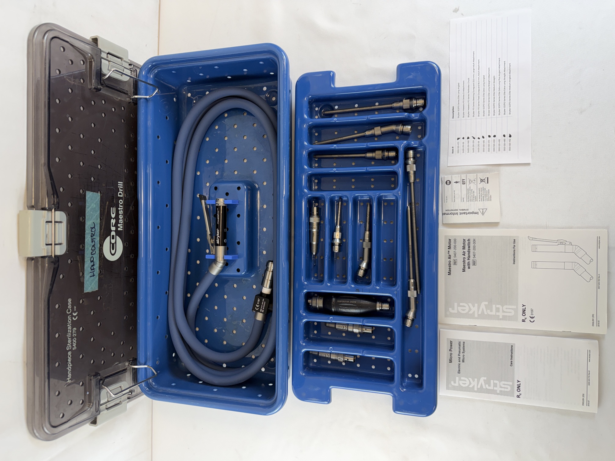 Stryker 5407-200-00H Maestro Air Set w/ 11 Attachments