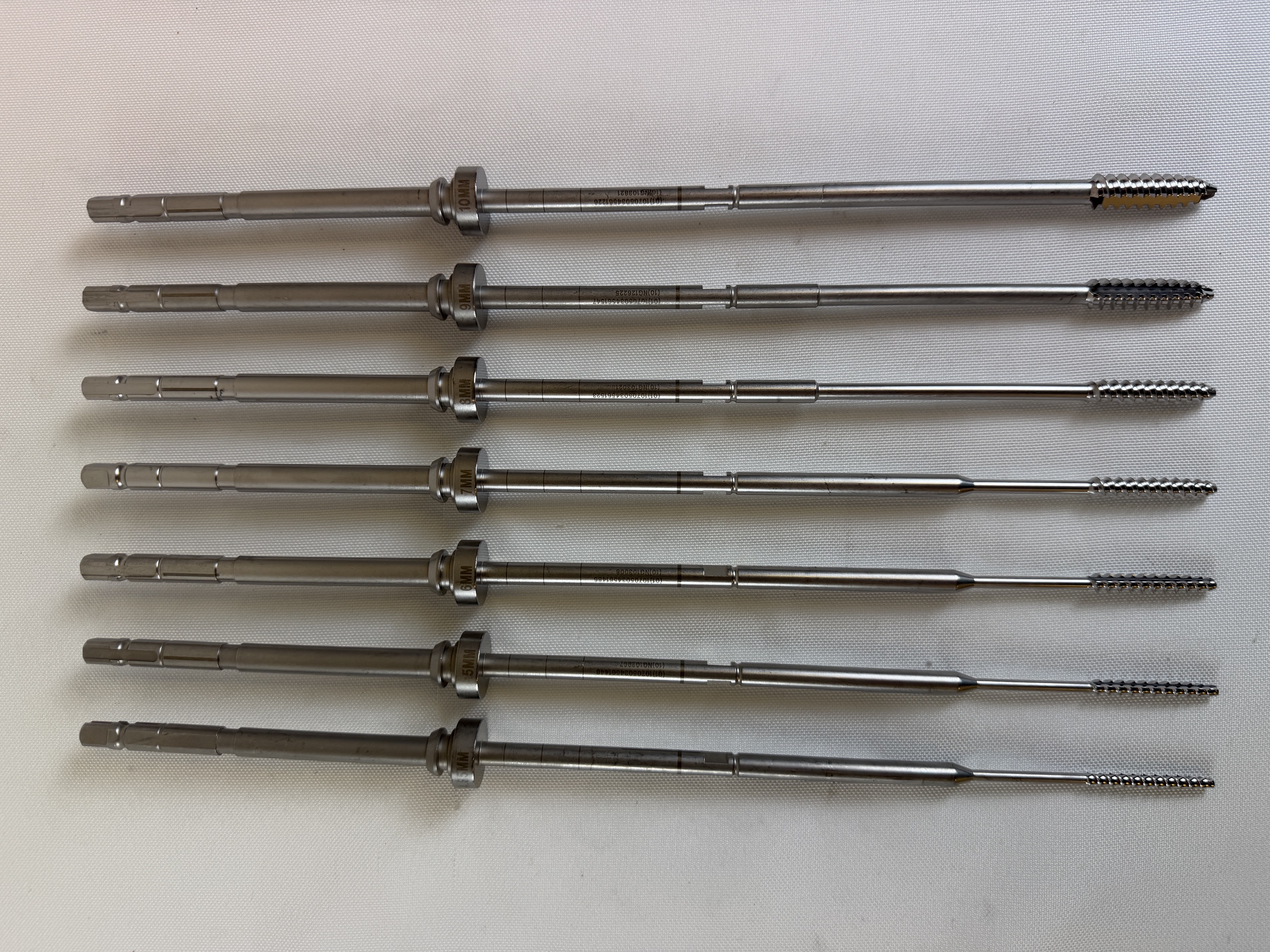 Set of 7 Depuy Spine Navigated Cannulated Taps